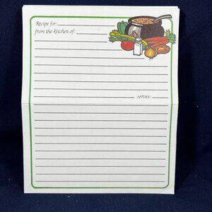 Vintage 1980s Conimar Recipe Cards With Illustrated Pot & Vegetables Design - Se